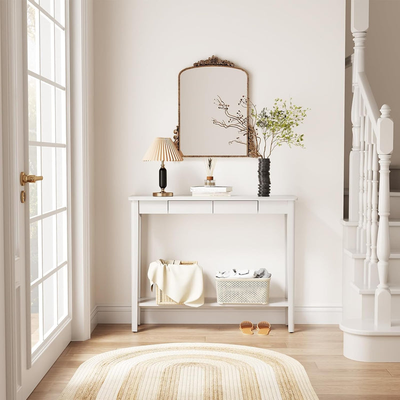 Console Table Slim with Drawers Hallway Storage Compact