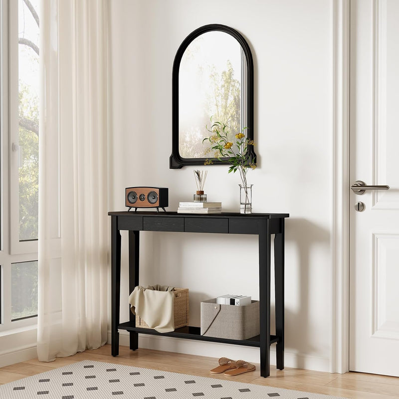 Console Table Slim with Drawers Hallway Storage Compact
