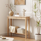 Console Table Slim with Drawers Hallway Storage Compact