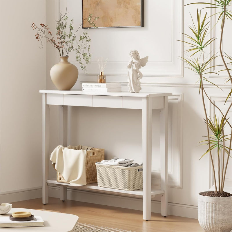 Console Table Slim with Drawers Hallway Storage Compact