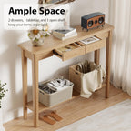 Console Table Slim with Drawers Hallway Storage Compact