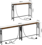 Console Table with Charging Station 100CM Narrow (2 Pack)