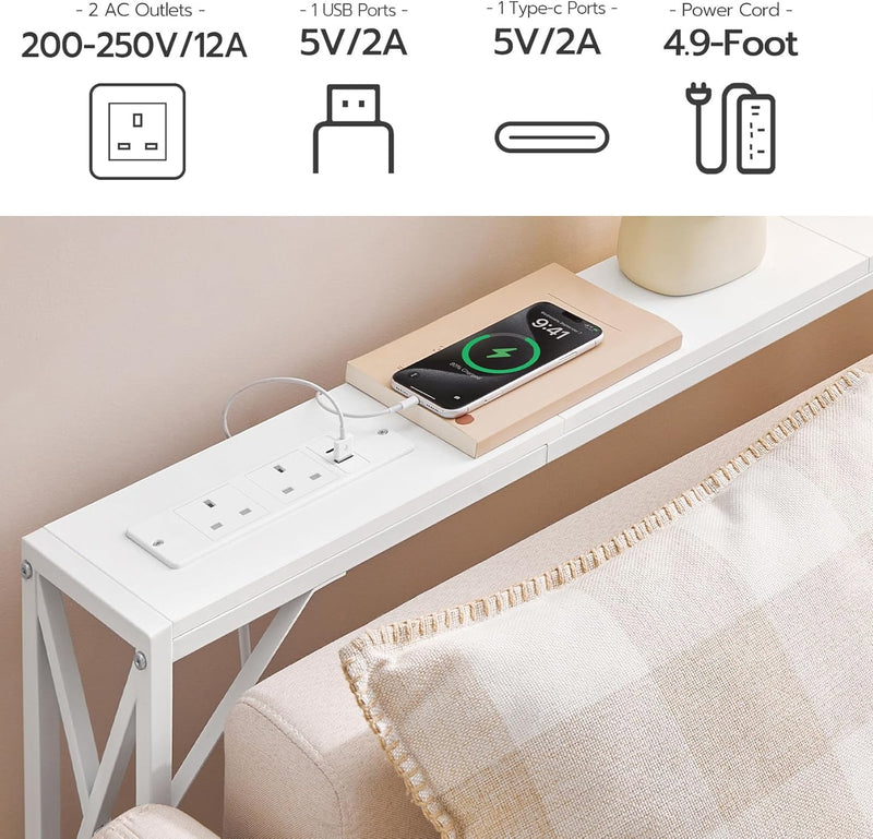 Console Table with Charging Station 100CM Narrow (2 Pack)