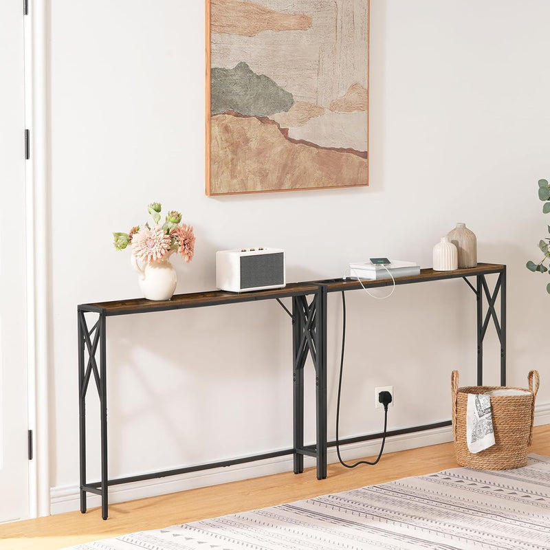 Console Table with Charging Station 100CM Narrow (2 Pack)