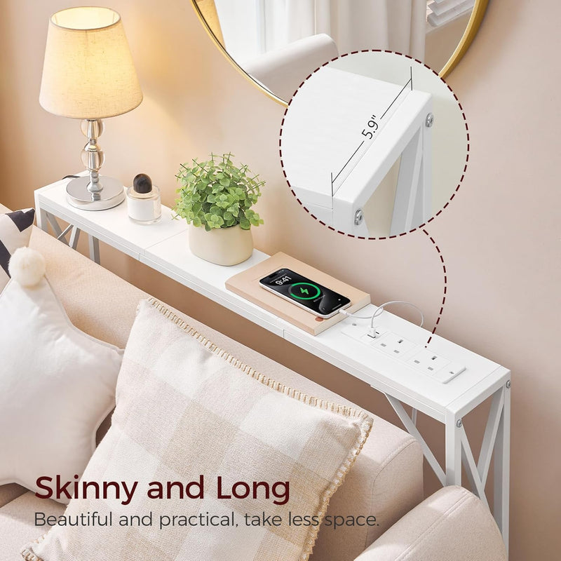 Console Table with Charging Station 100CM Narrow (2 Pack)