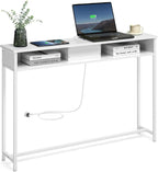 Console Table with Charging Station Slim for Hallway