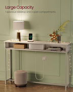 Console Table with Charging Station Slim for Hallway