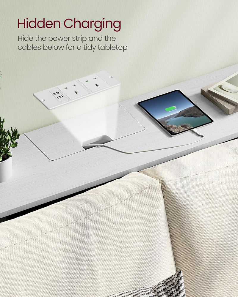 Console Table with Charging Station Slim for Hallway