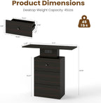LED Drawer Charging Entryway Console Table 80x30x76CM Retro