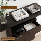 LED Drawer Charging Entryway Console Table 80x30x76CM Retro