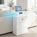 LED Drawer Charging Entryway Console Table 80x30x76CM Retro