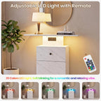 LED Drawer Charging Entryway Console Table 80x30x76CM Retro