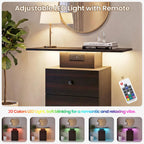 LED Drawer Charging Entryway Console Table 80x30x76CM Retro