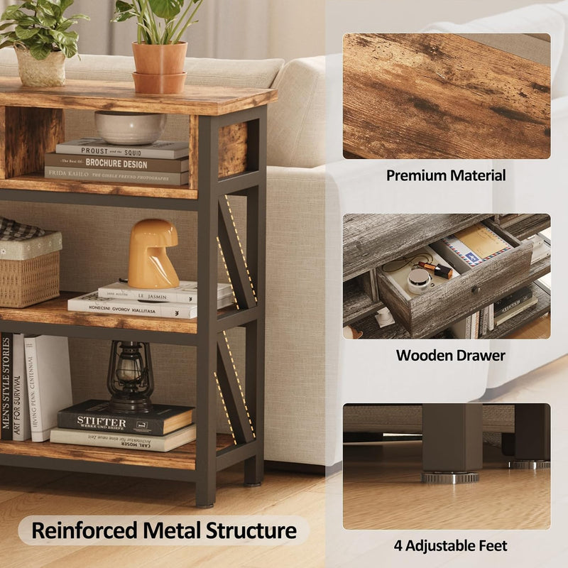 Console Table with Drawer Shelves 100CM Hallway Storage
