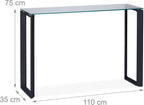 Console Table with Glass Tabletop Hallway Sideboard