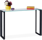 Console Table with Glass Tabletop Hallway Sideboard