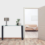 Console Table with Glass Tabletop Hallway Sideboard