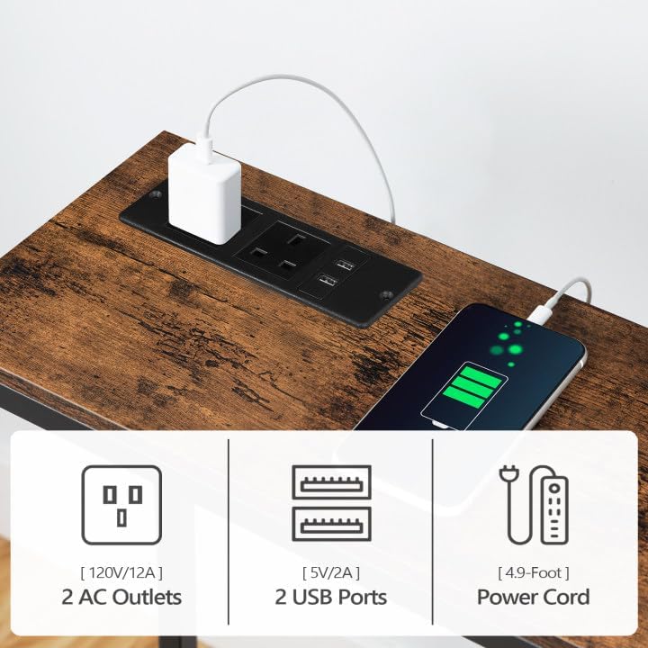 Console Table with Power Outlet Narrow