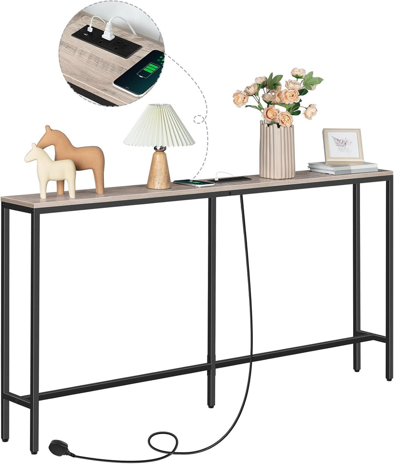 Console Table with Power Outlet Narrow