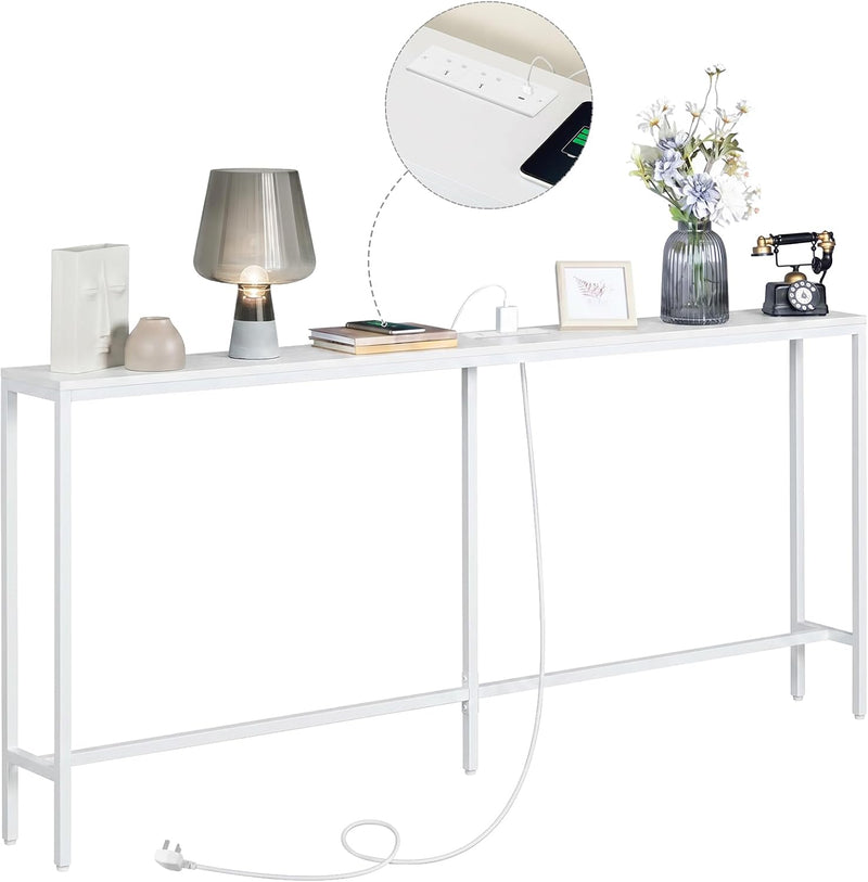 Console Table with Power Outlet Narrow