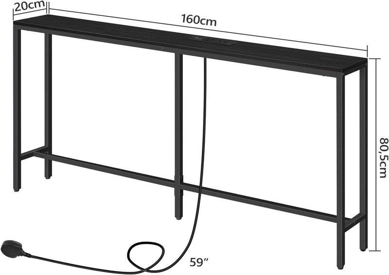 Console Table with Power Outlet Narrow