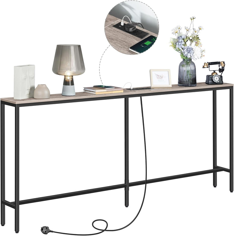 Console Table with Power Outlet Narrow