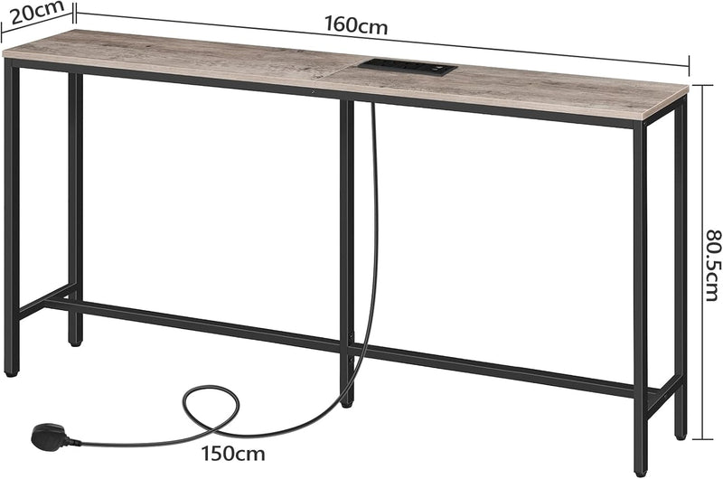 Console Table with Power Outlet Narrow