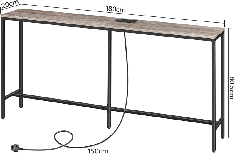 Console Table with Power Outlet Narrow