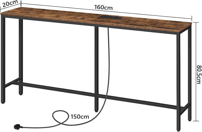 Console Table with Power Outlet Narrow