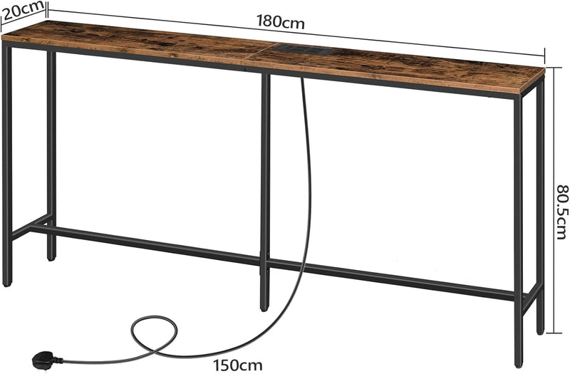 Console Table with Power Outlet Narrow