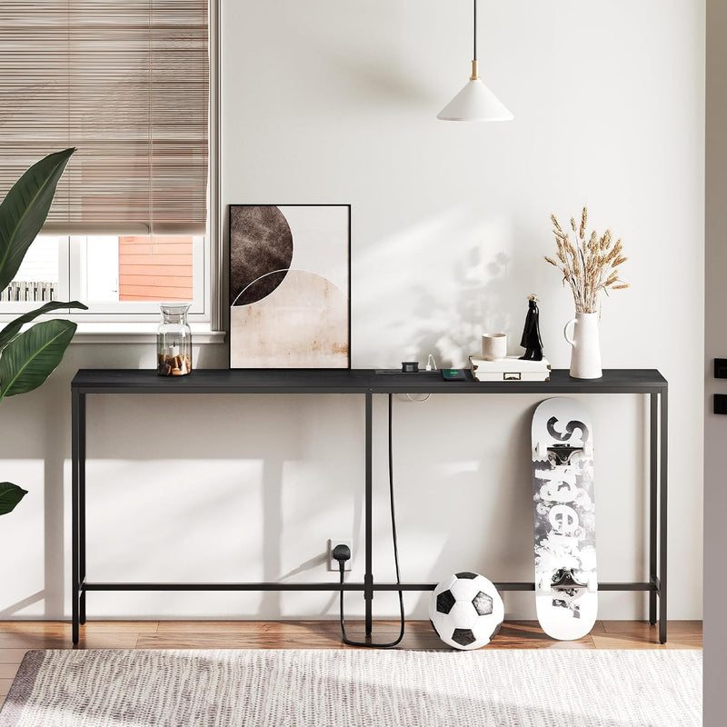 Console Table with Power Outlet Narrow
