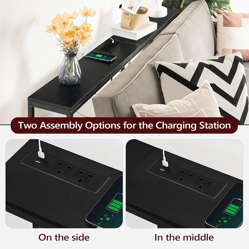 Console Table with Power Outlet Narrow
