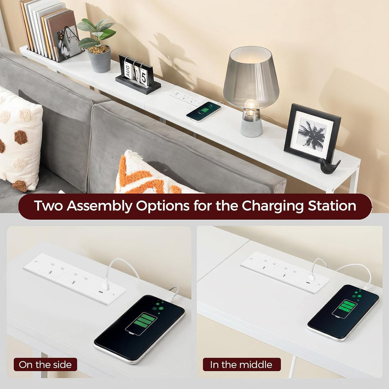 Console Table with Power Outlet Narrow