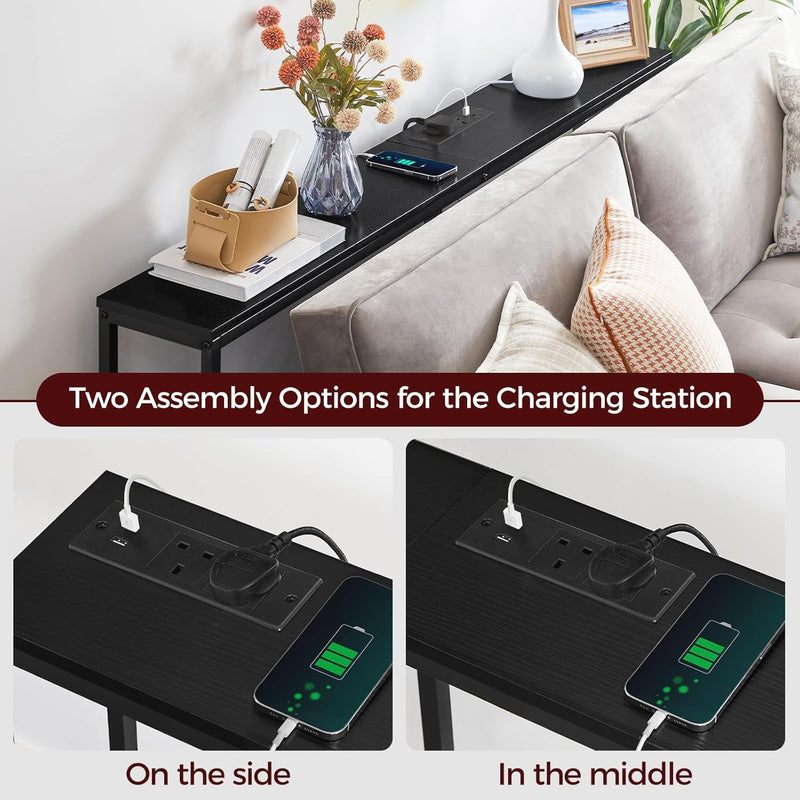 Console Table with Power Outlet Narrow