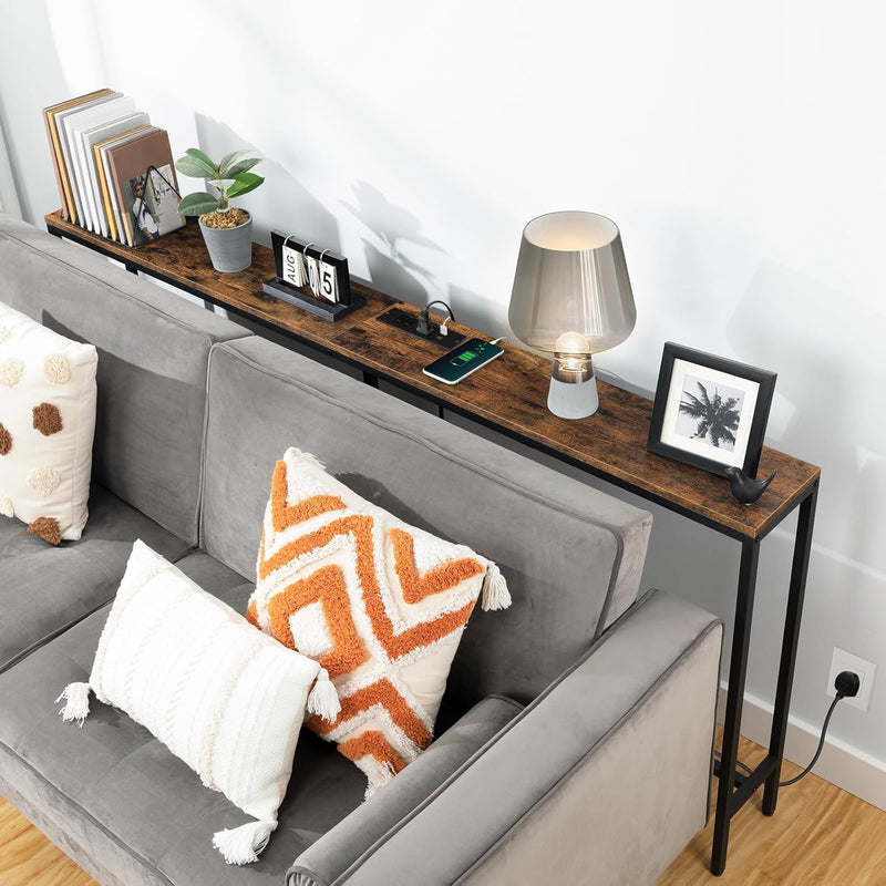 Console Table with Power Outlet Narrow