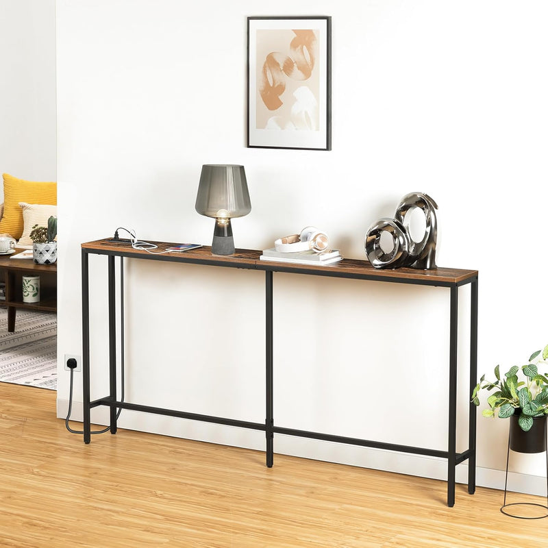 Console Table with Power Outlet Narrow