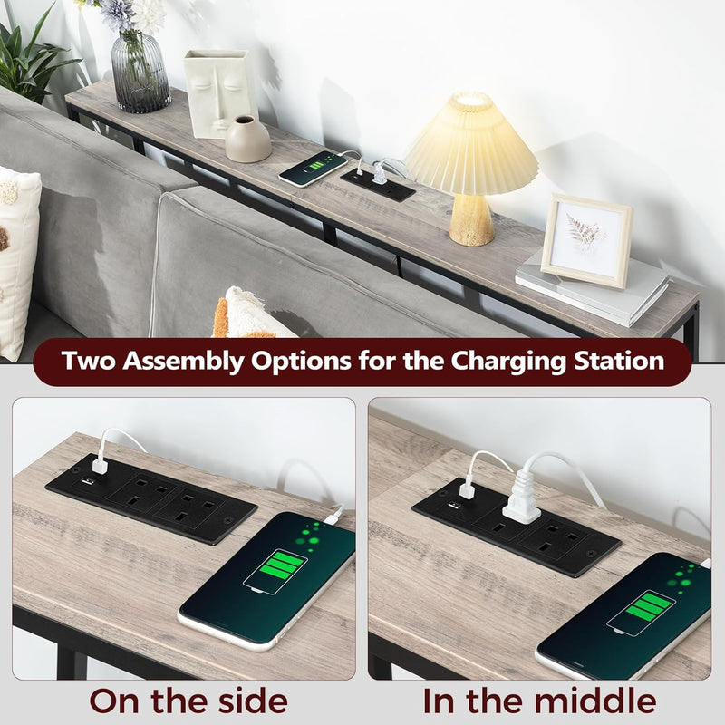 Console Table with Power Outlet Narrow