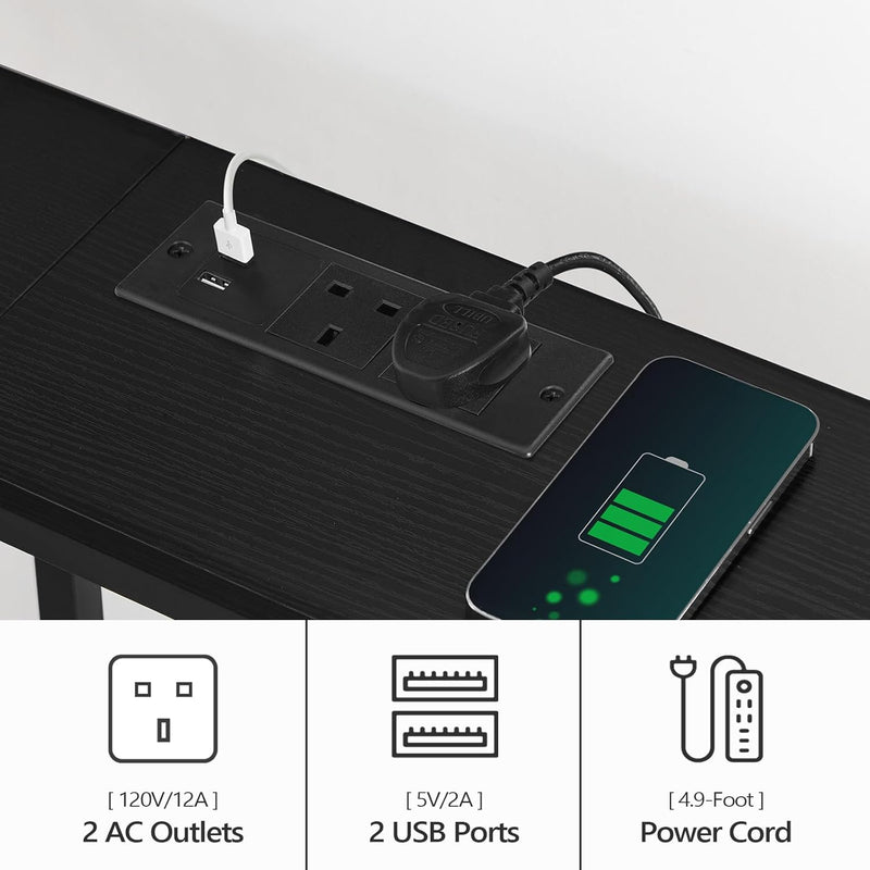 Console Table with Power Outlet Narrow