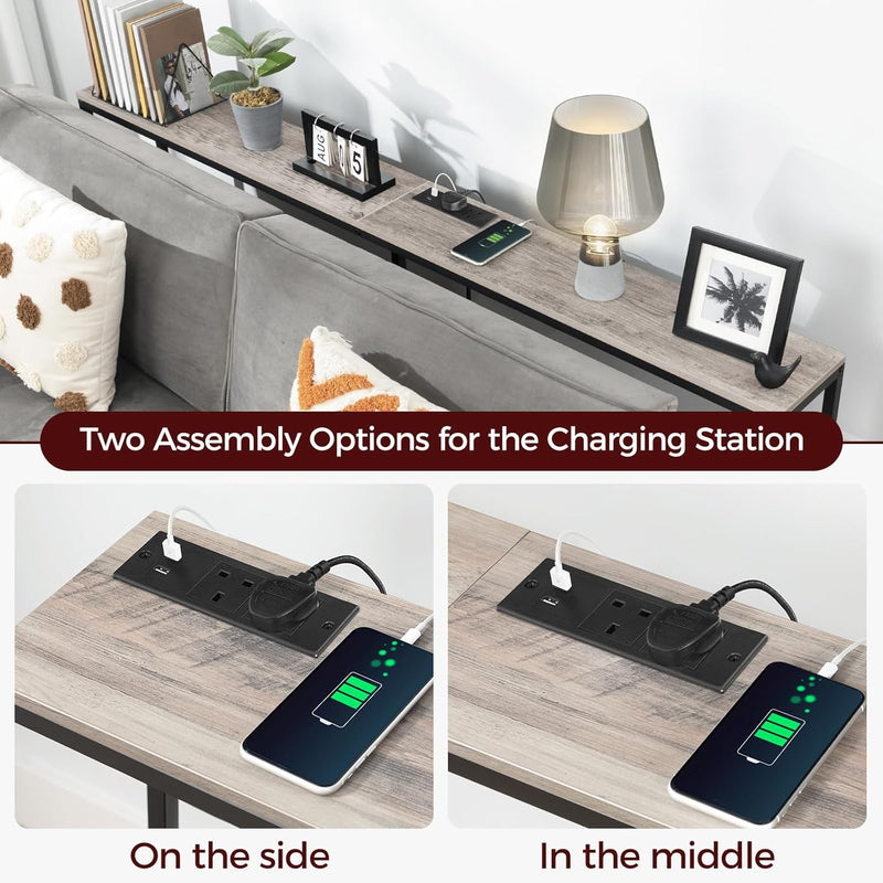 Console Table with Power Outlet Narrow