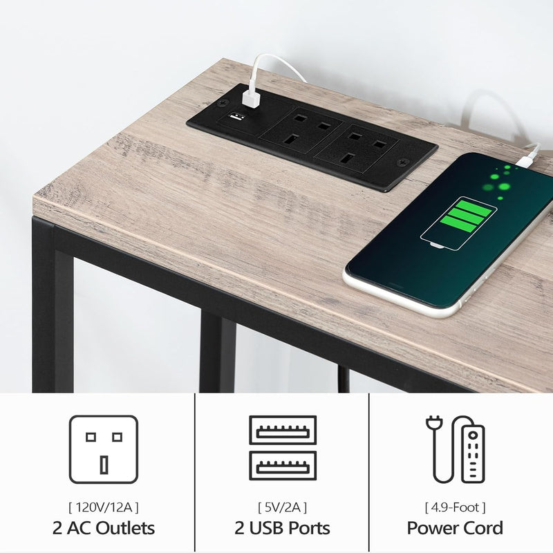 Console Table with Power Outlet Narrow