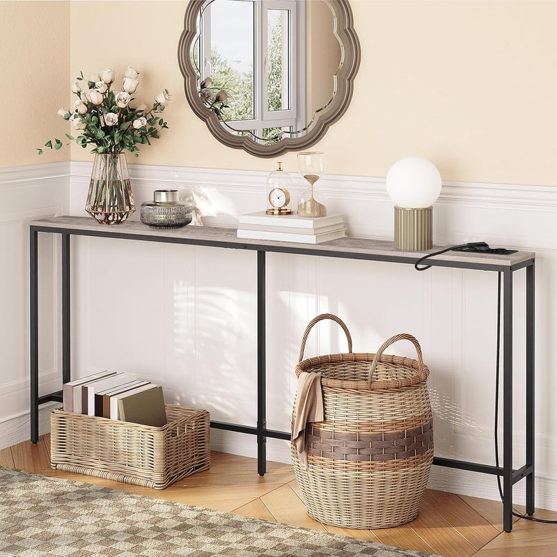 Console Table with Power Outlet Narrow