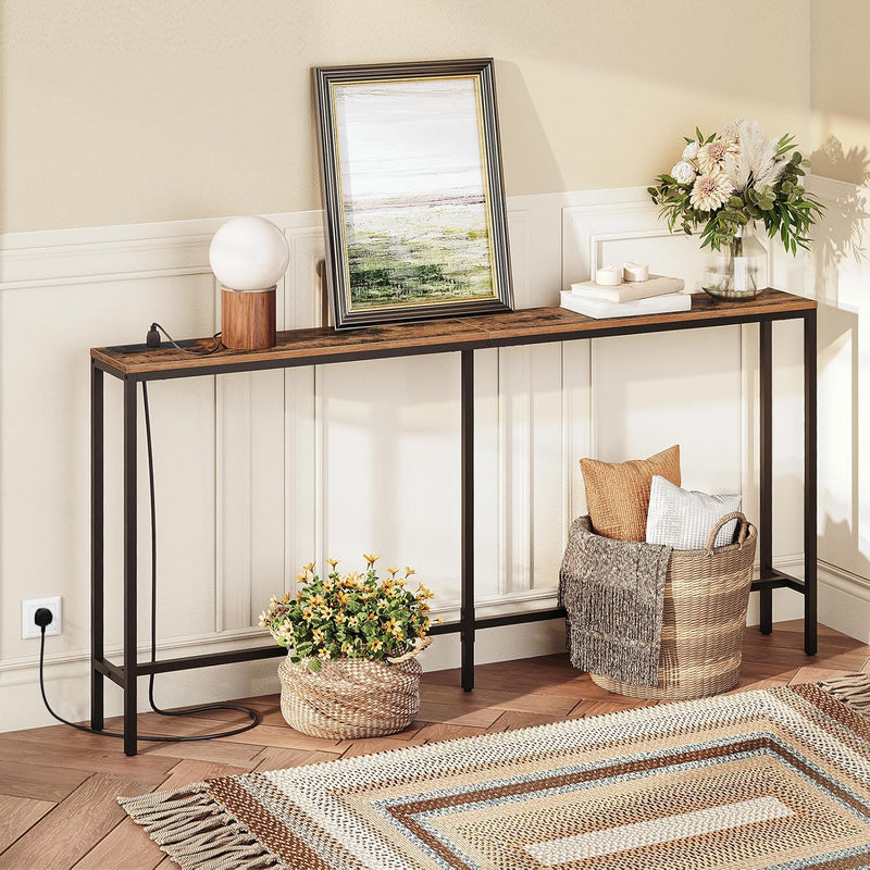 Console Table with Power Outlet Narrow