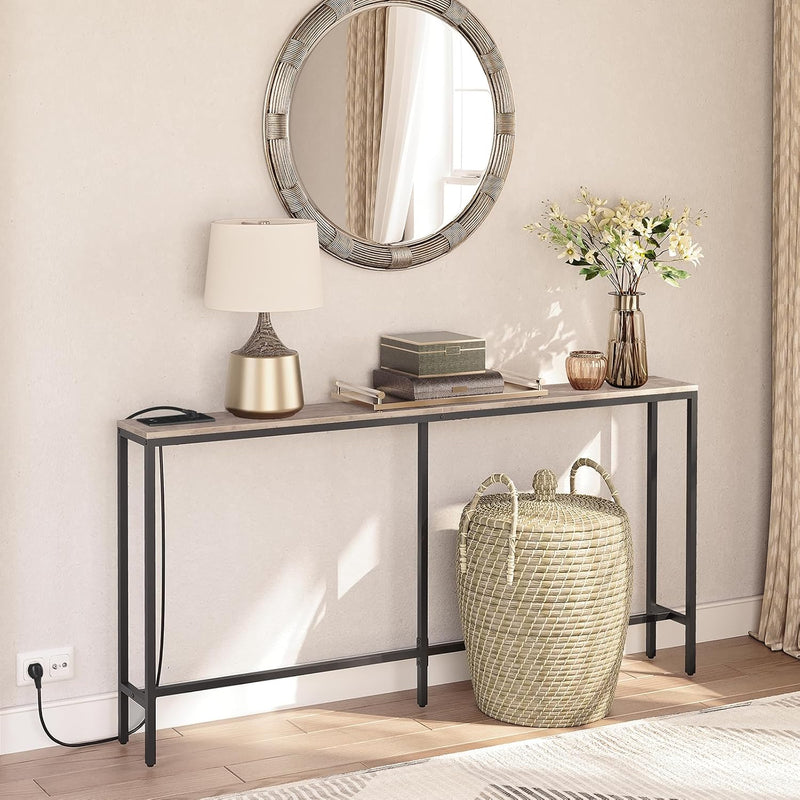 Console Table with Power Outlet Narrow