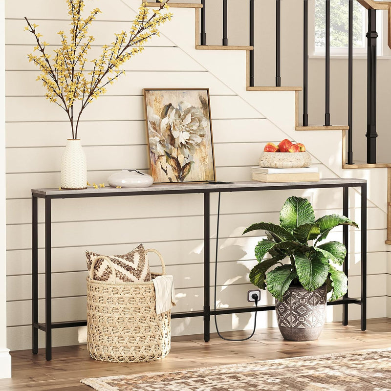 Console Table with Power Outlet Narrow