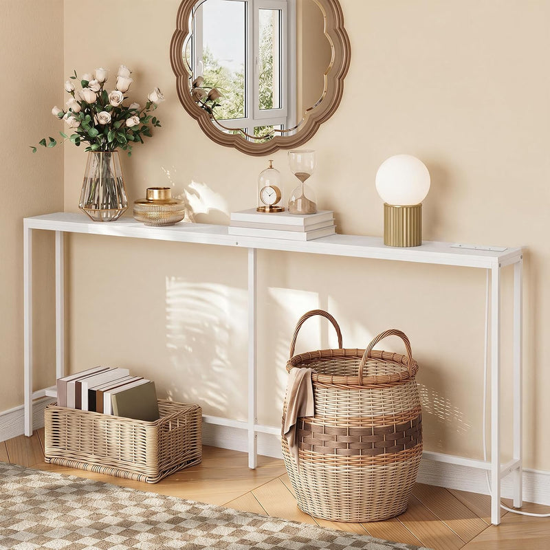 Console Table with Power Outlet Narrow