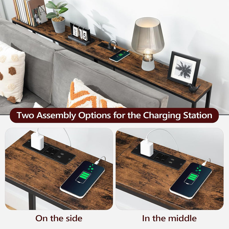 Console Table with Power Outlet Narrow
