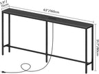Console Table with Power Outlets 160CM Narrow