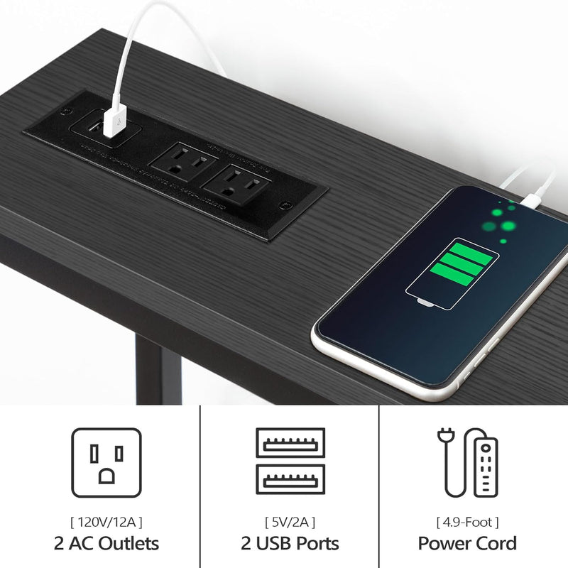Console Table with Power Outlets 160CM Narrow