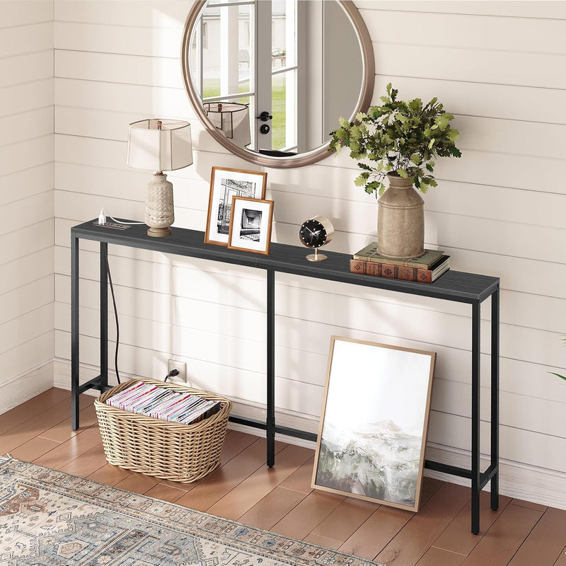 Console Table with Power Outlets 160CM Narrow