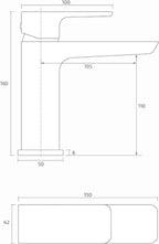 Contemporary Basin Sink Mixer Tap with Pop Up